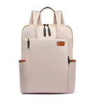 Sac à dos femme en nylon Oxford, ordinateur 14 pouces, beige