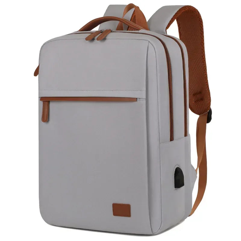 Sac à dos ordinateur femme en toile Oxford, cinq coloris, gris
