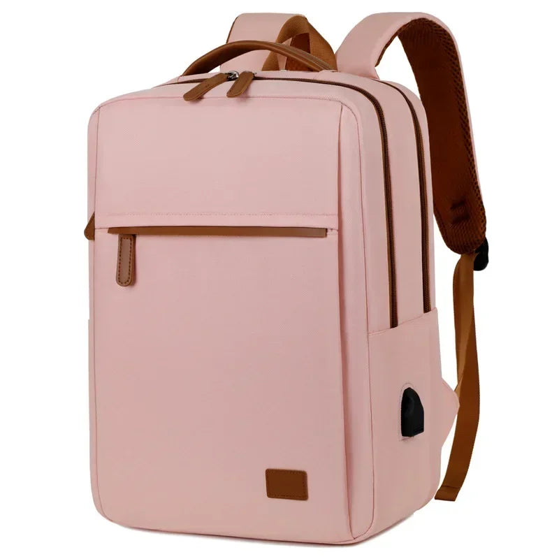 Sac à dos ordinateur femme en toile Oxford, cinq coloris, rose