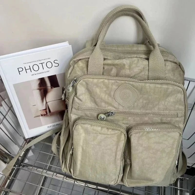 Sac à dos femme collège en nylon Oxford, 14 pouces, sept coloris