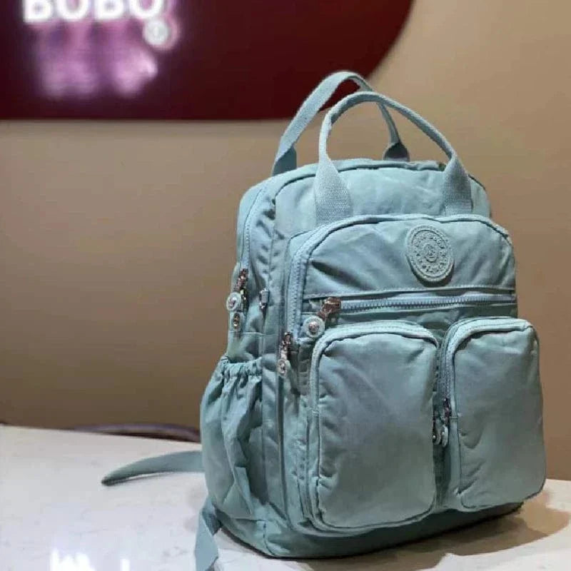 Sac à dos femme collège en nylon Oxford, 14 pouces, sept coloris, bleu
