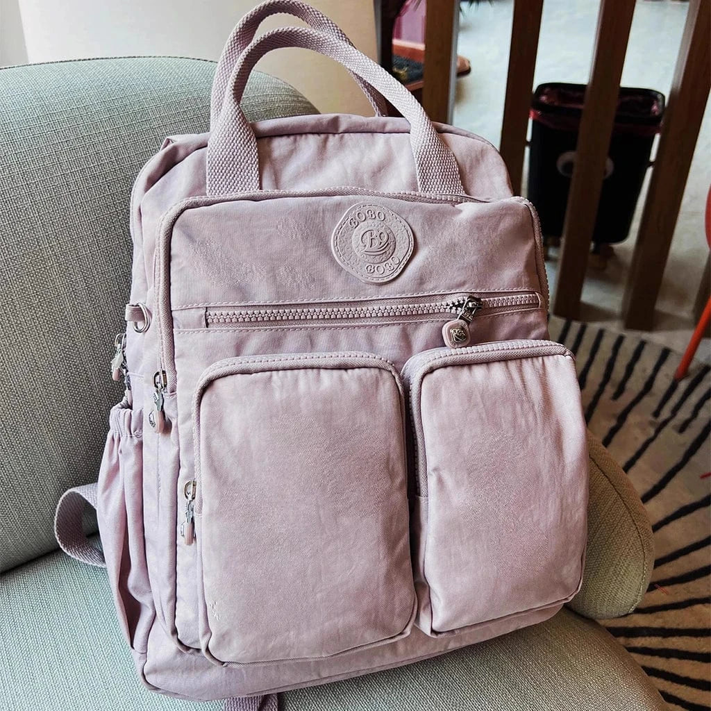 Sac à dos femme collège en nylon Oxford, 14 pouces, sept coloris, violet