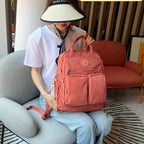 Sac à dos femme collège en nylon Oxford, 14 pouces, sept coloris, rouge