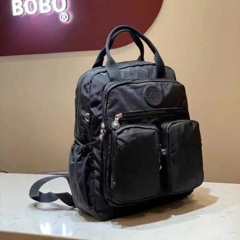 Sac à dos femme collège en nylon Oxford, 14 pouces, sept coloris, noir