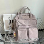 Sac à dos femme collège en nylon Oxford, 14 pouces, sept coloris