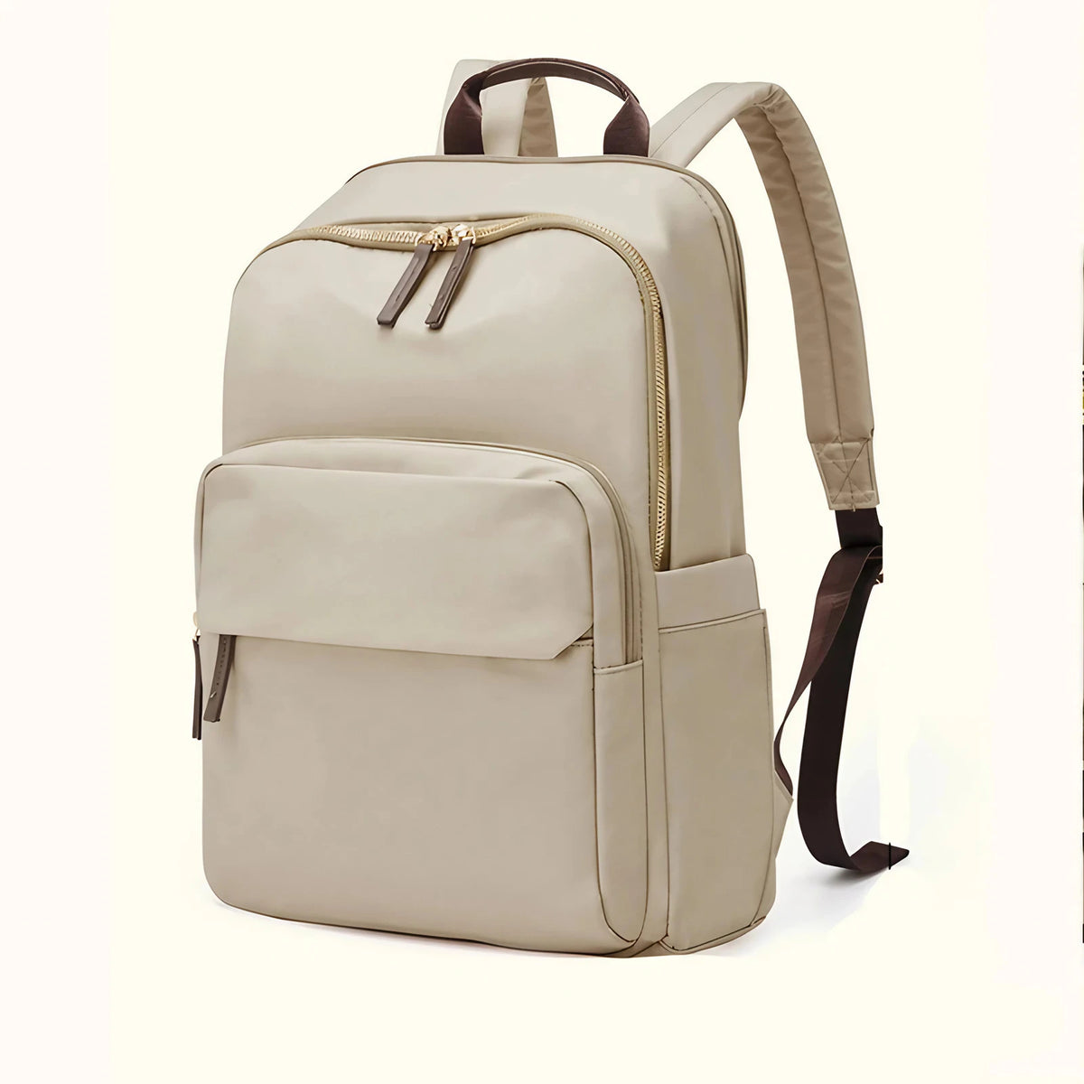 Sac à dos femme en nylon, ordinateur 13 pouces, quatre coloris, beige