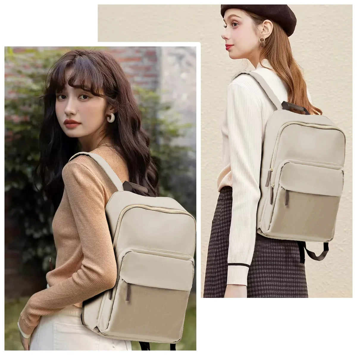 Sac à dos femme en nylon, ordinateur 13 pouces, quatre coloris