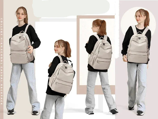 Sac à dos femme ordinateur 15 pouces en nylon déperlant