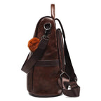 Sac à dos femme en similicuir végan, allure vintage