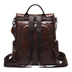 Sac à dos femme en similicuir végan, allure vintage