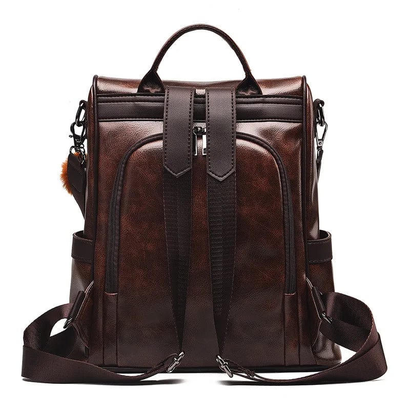 Sac à dos femme en similicuir végan, allure vintage