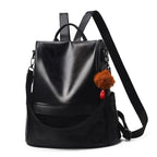 Sac à dos femme en similicuir végan, allure vintage, noir