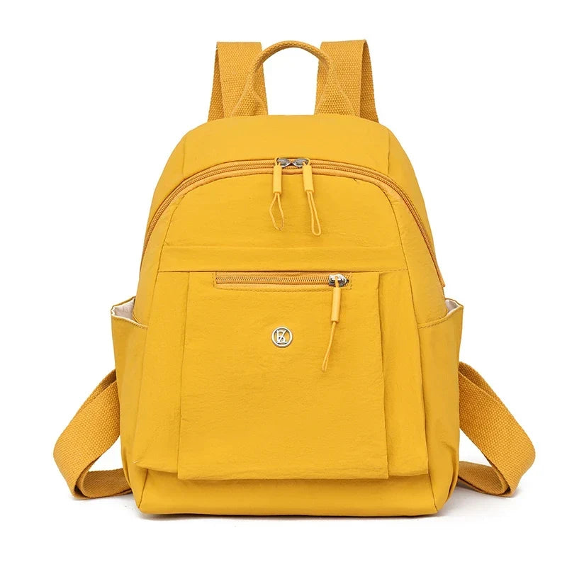 Petit sac à dos femme en nylon léger, sept coloris, jaune