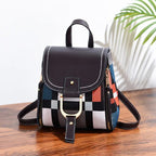 Sac à dos femme de ville léger, similicuir et tissu, café