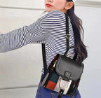 Sac à dos femme de ville léger, similicuir et tissu