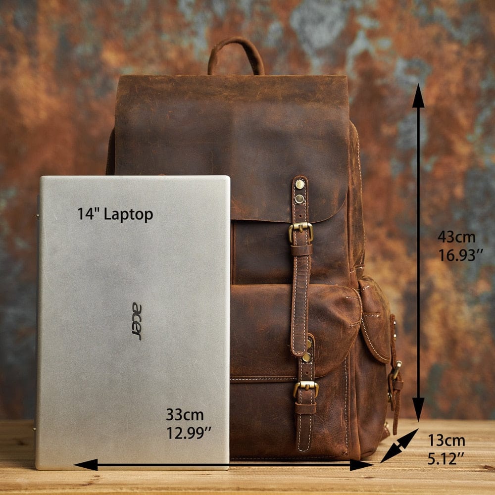 Sac à dos homme vintage pour ordinateur 15,6 pouces