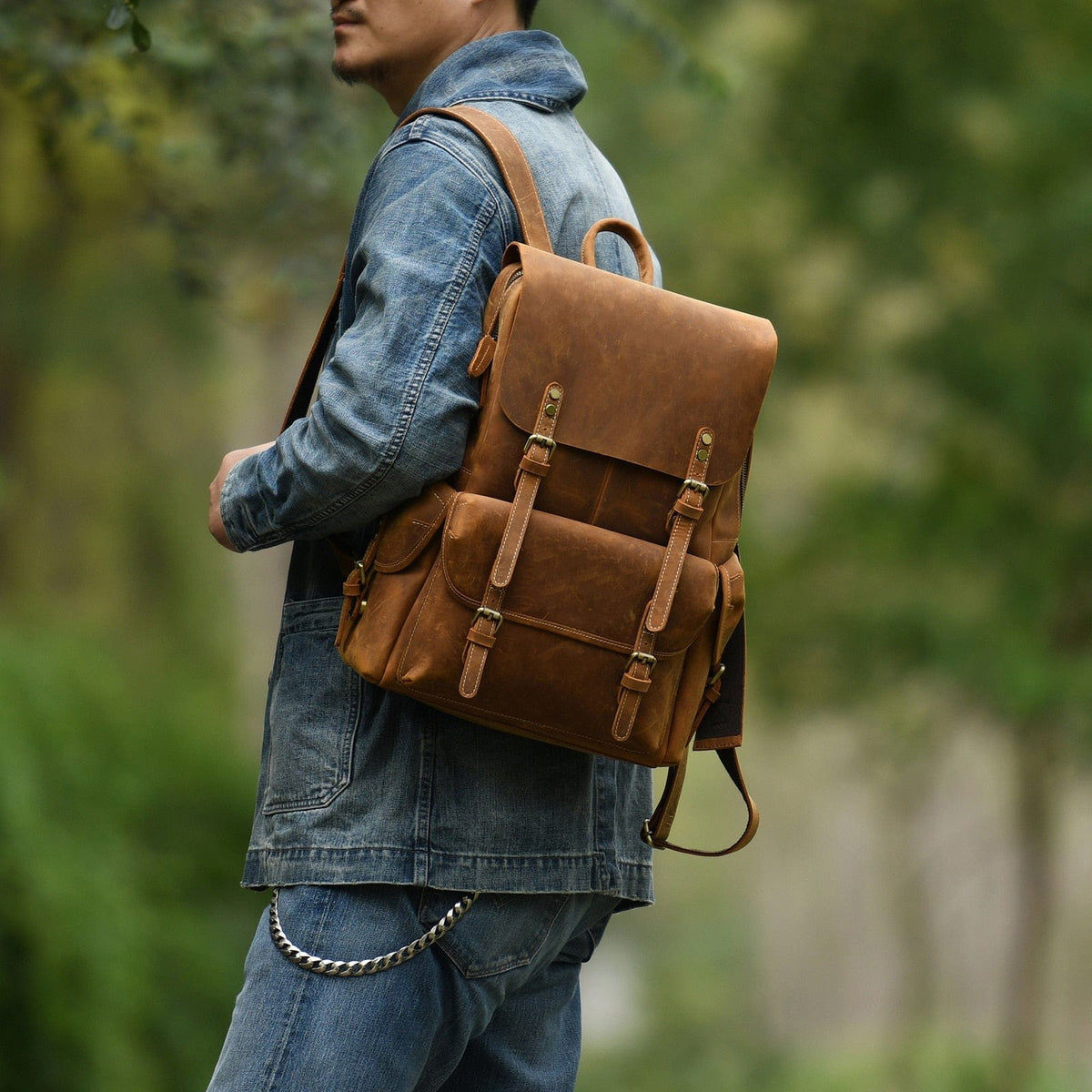 Sac à dos homme vintage pour ordinateur 15,6 pouces