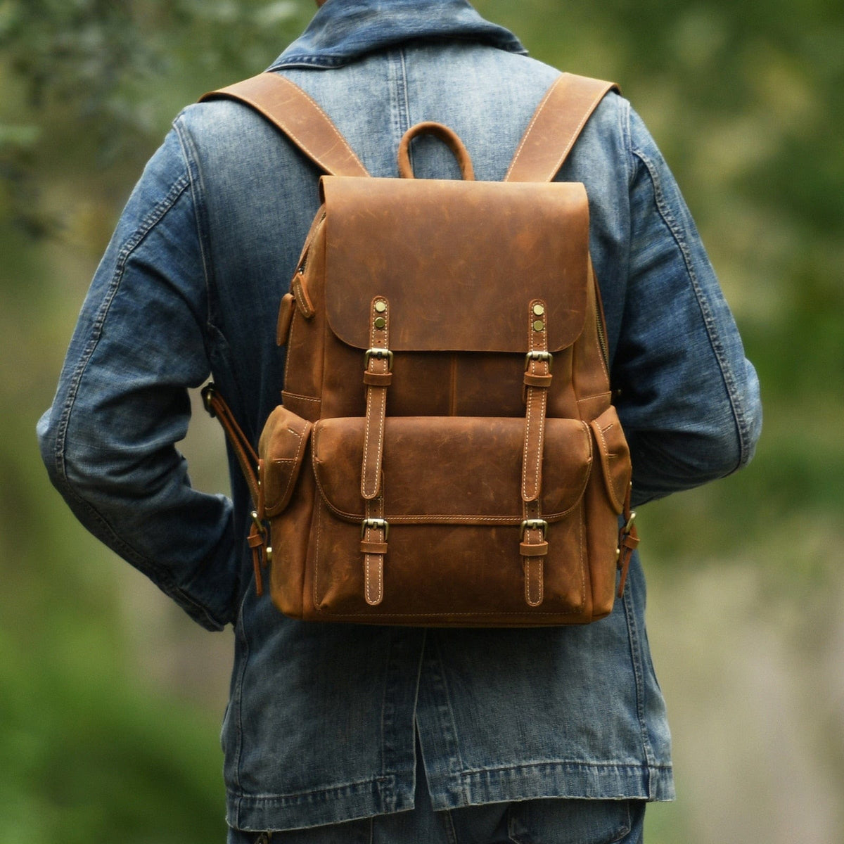 Sac à dos homme vintage pour ordinateur 15,6 pouces