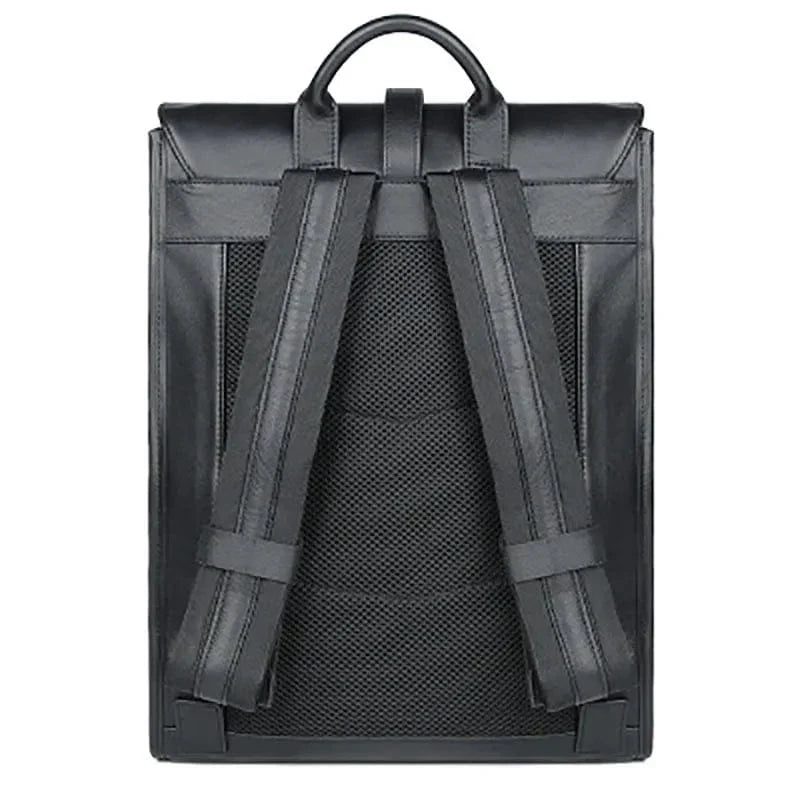 Sac à dos homme en cuir noir, ordinateur 14 pouces