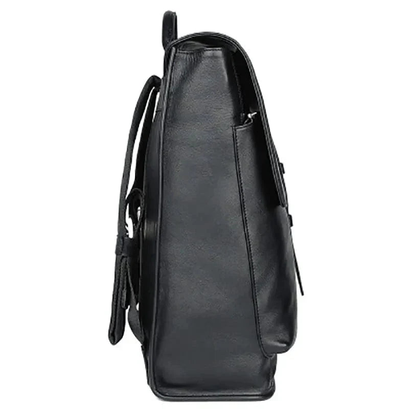 Sac à dos homme en cuir noir, ordinateur 14 pouces