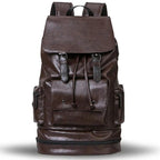 Sac à dos homme imperméable en similicuir, noir ou café, café