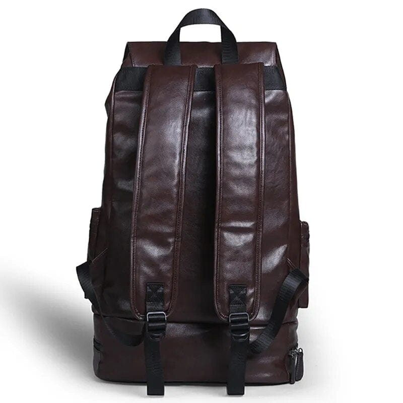 Sac à dos homme imperméable en similicuir, noir ou café