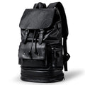Sac à dos homme imperméable en similicuir, noir ou café, noir