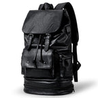Sac à dos homme imperméable en similicuir, noir ou café, noir