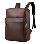 Sac à dos homme en similicuir imperméable, 45 cm de haut, café