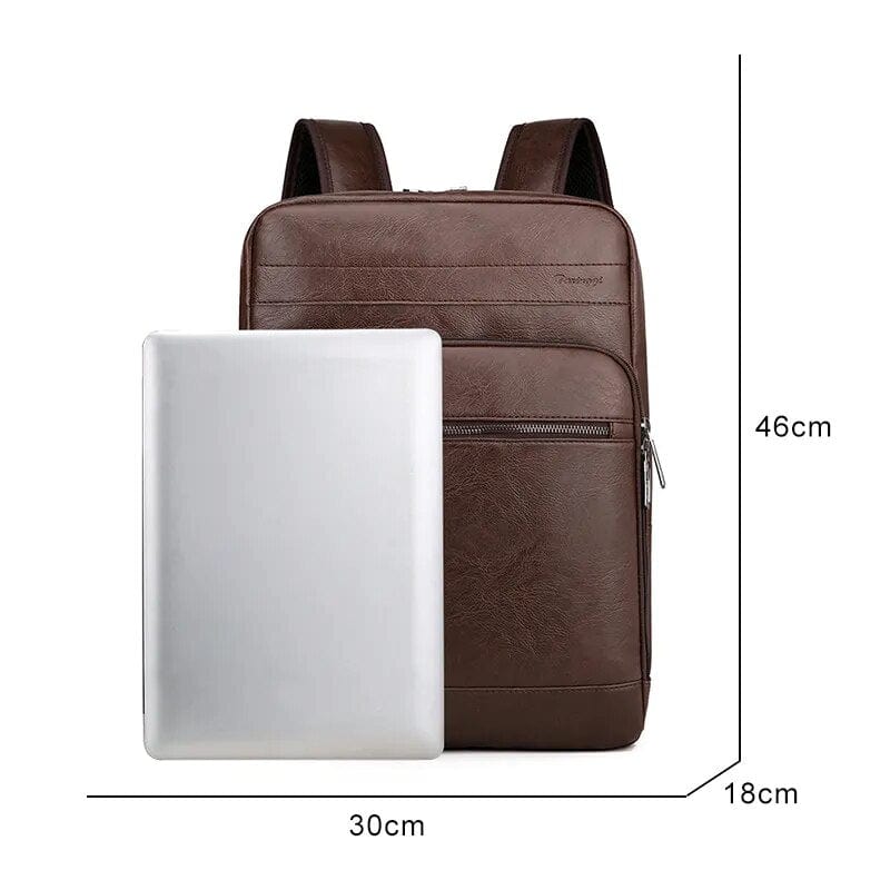 Sac à dos homme en similicuir imperméable, 45 cm de haut
