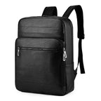 Sac à dos homme en similicuir imperméable, 45 cm de haut, noir