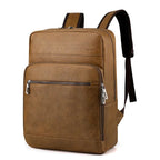 Sac à dos homme en similicuir imperméable, 45 cm de haut, marron clair