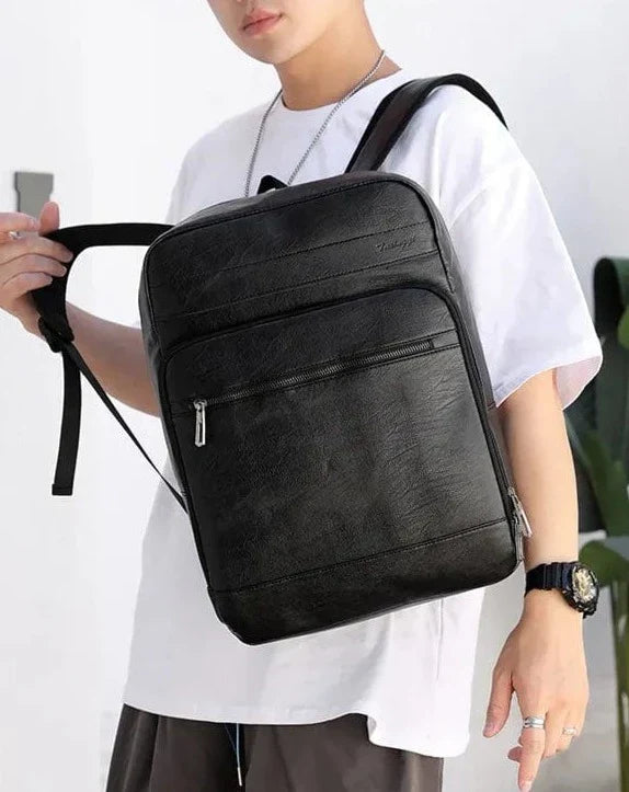 Sac à dos homme en similicuir imperméable, 45 cm de haut