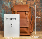 Sac à dos homme en cuir café foncé, 42 x 29 cm