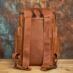 Sac à dos homme en cuir café foncé, 42 x 29 cm