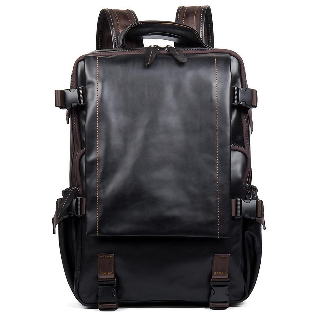 Sac à dos homme rétro en cuir, noir ou café, noir