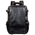 Sac à dos homme rétro en cuir, noir ou café, noir