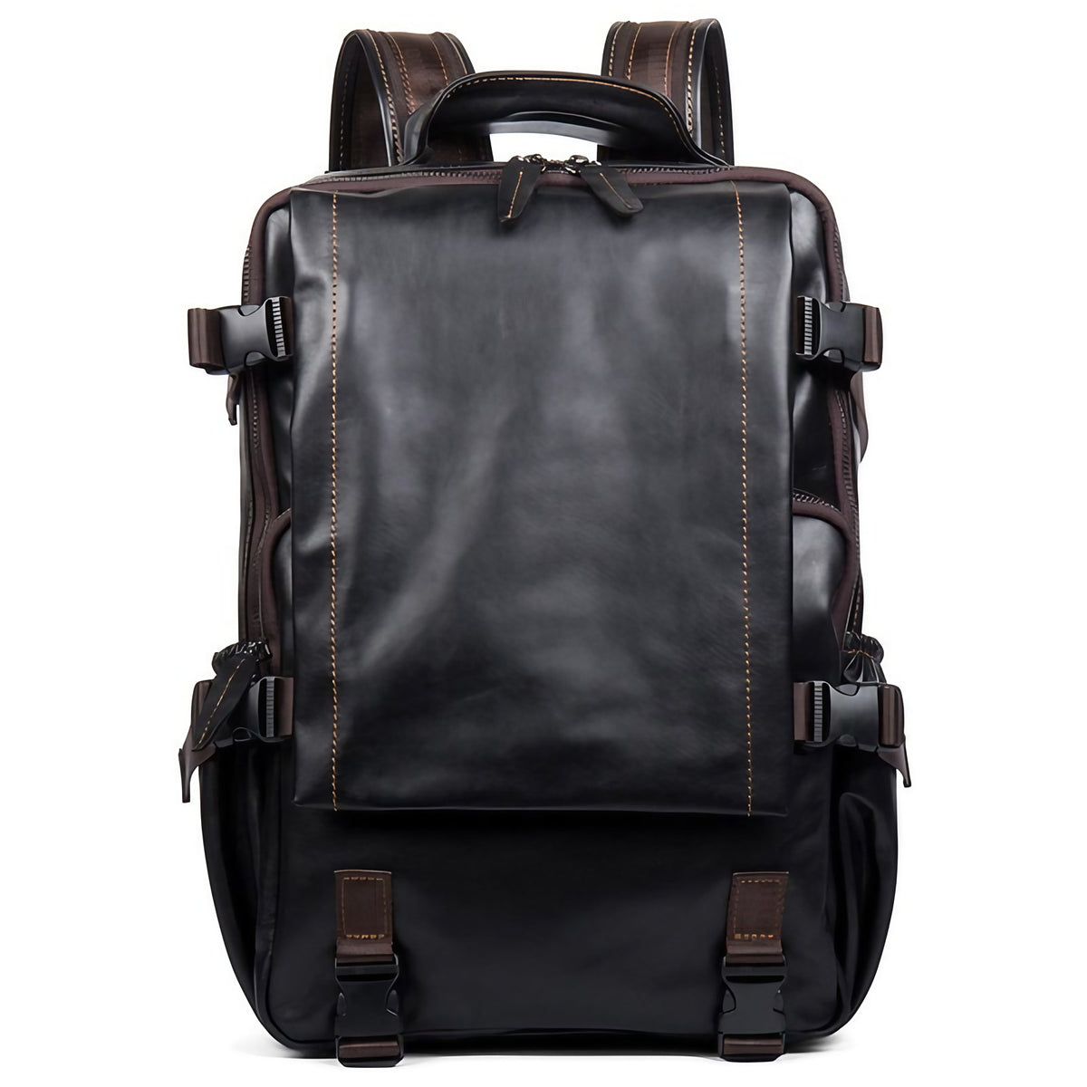 Sac à dos homme rétro en cuir, noir ou café, noir