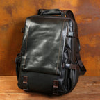 Sac à dos homme rétro en cuir, noir ou café