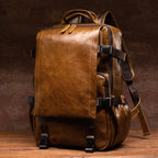 Sac à dos homme rétro en cuir, noir ou café