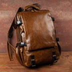 Sac à dos homme rétro en cuir, noir ou café