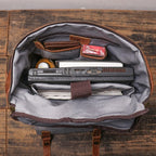 Sac à dos homme vintage en cuir marron, ordinateur 15,6 pouces