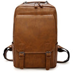 Sac à dos homme en similicuir, 41 x 27 cm, trois coloris, marron clair