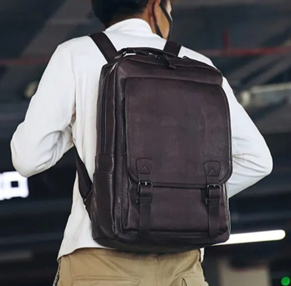 Sac à dos homme en similicuir, 41 x 27 cm, trois coloris