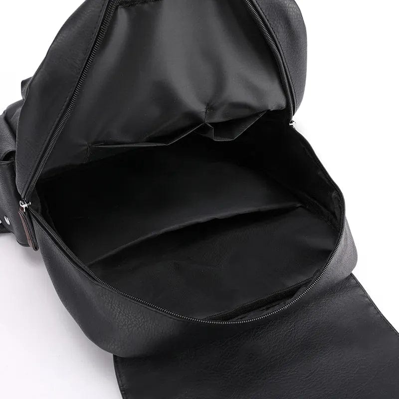 Sac à dos homme en similicuir, compartiment ordinateur