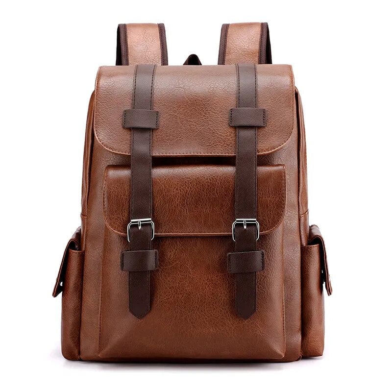 Sac à dos homme en similicuir, compartiment ordinateur