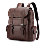 Sac à dos homme en similicuir, compartiment ordinateur, café