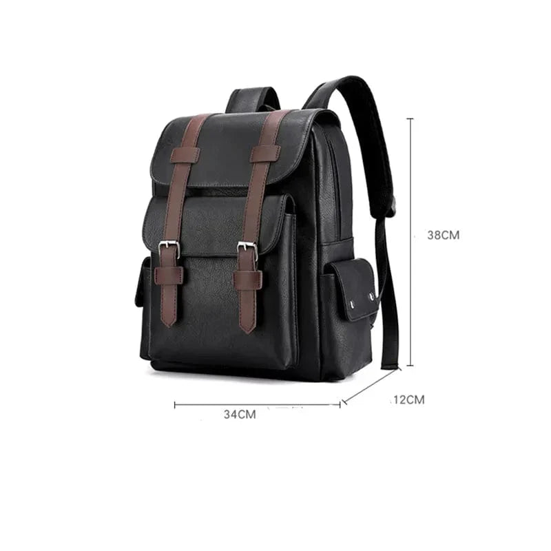 Sac à dos homme en similicuir, compartiment ordinateur