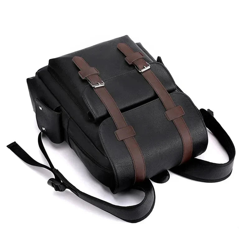 Sac à dos homme en similicuir, compartiment ordinateur