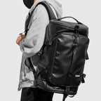 Sac à dos homme en similicuir noir pour ordinateur 17 pouces
